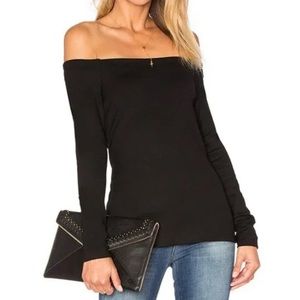 L'AGENCE Black Off-Shoulder Blouse